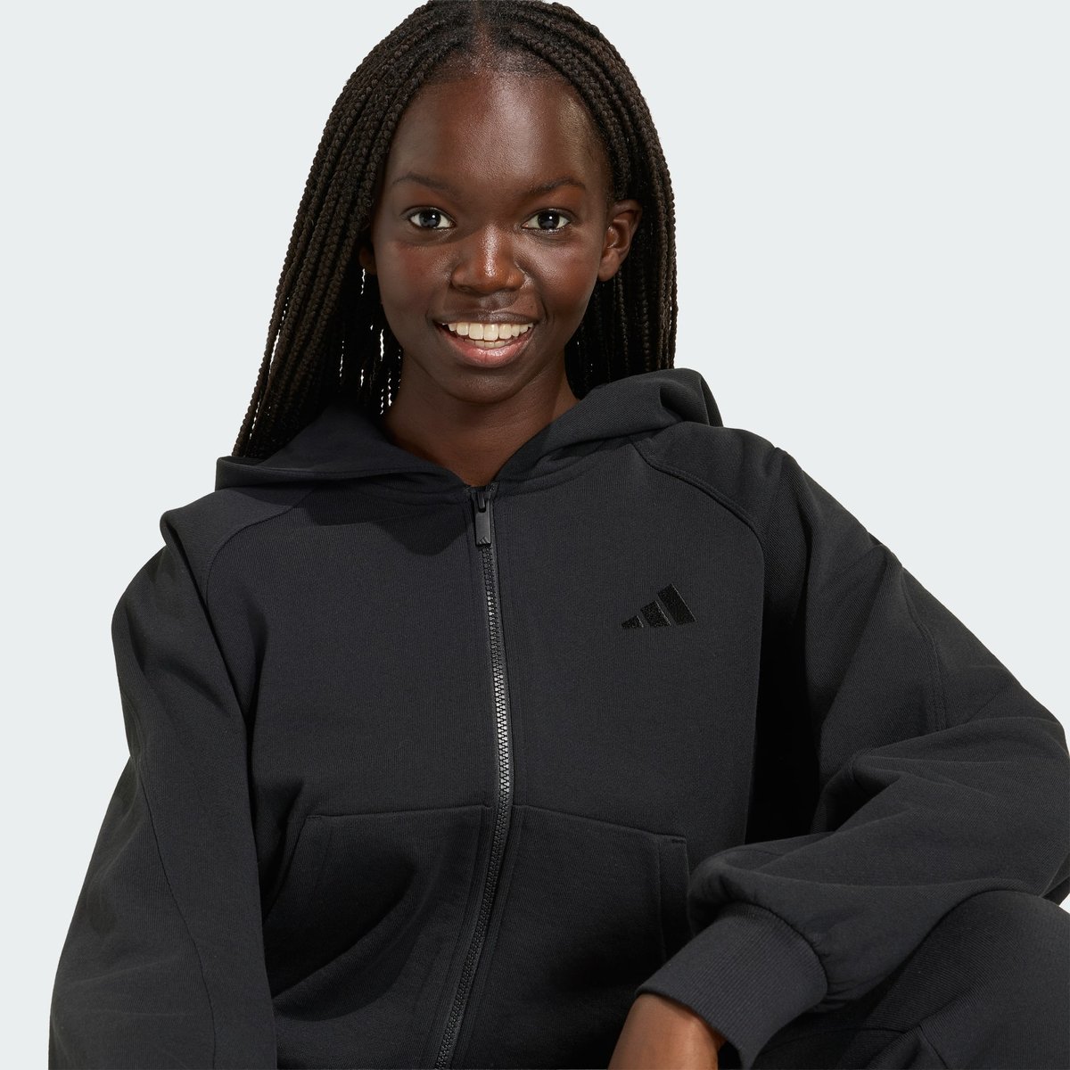 Veste À Capuche Zip Intégral Petit Logo Adidas Kit Veste À Capuche Zip Intégral Petit Logo Adidas Kit black, ADIDAS SPORTSWEAR