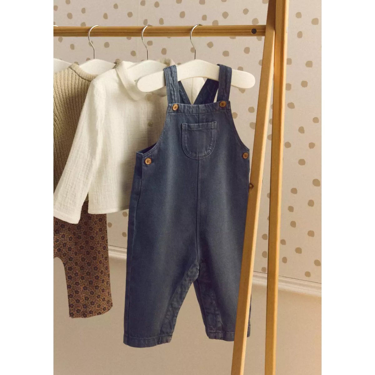 Salopette denim poches bleu, MANGO BABY