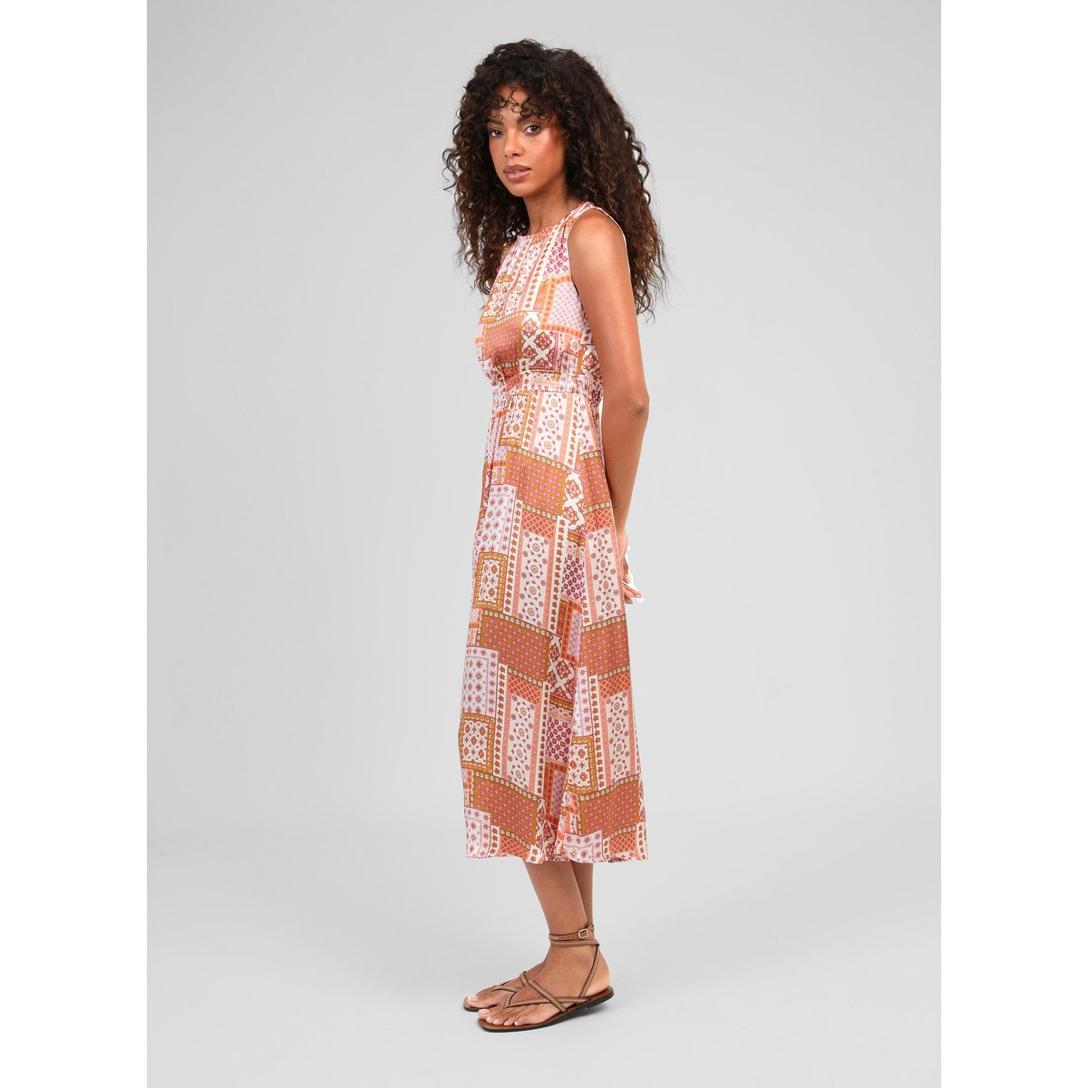 Robe Midi MILHAN patchila ocre, AN'GE