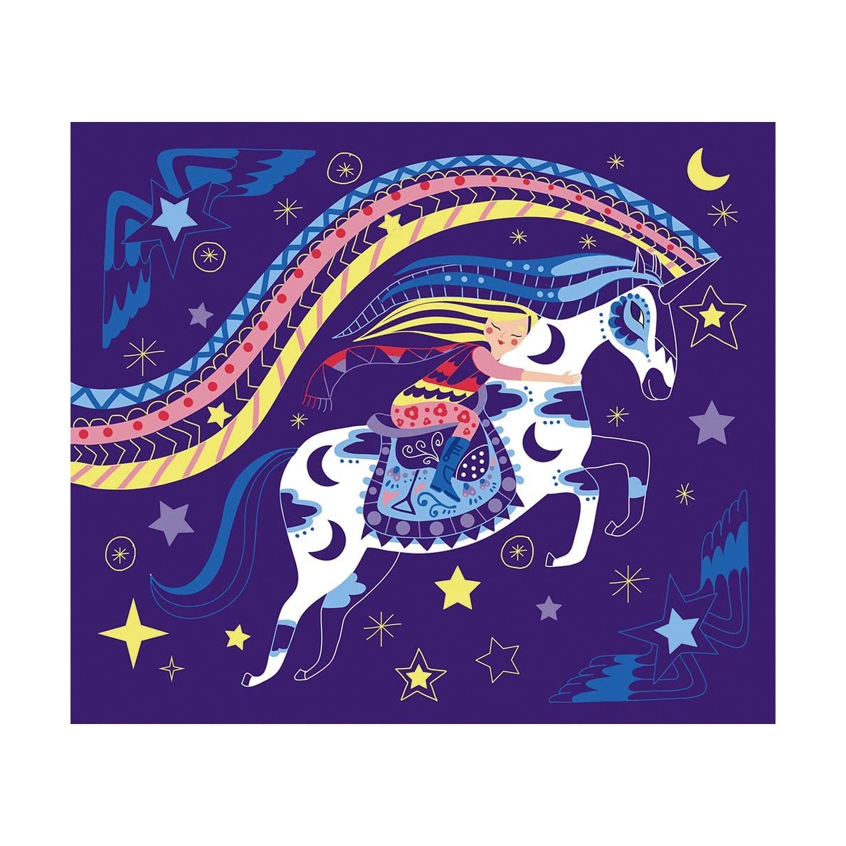 Scratch Art - Chevaux et licornes couleur unique, JURATOYS