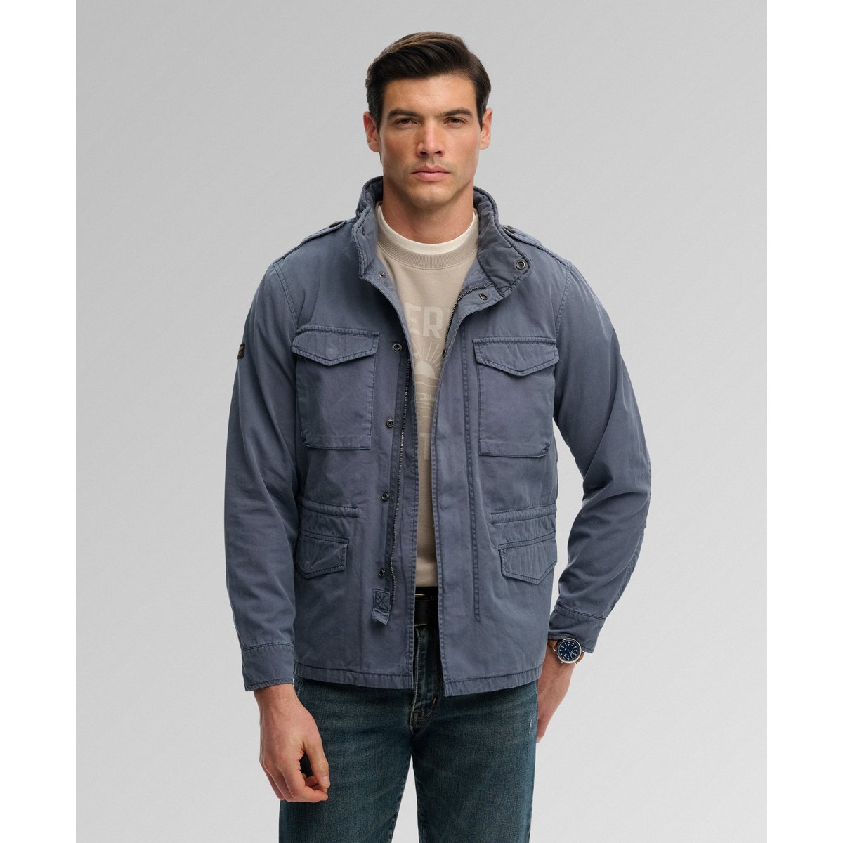 Veste M65 en Coton bleu délavé, SUPERDRY