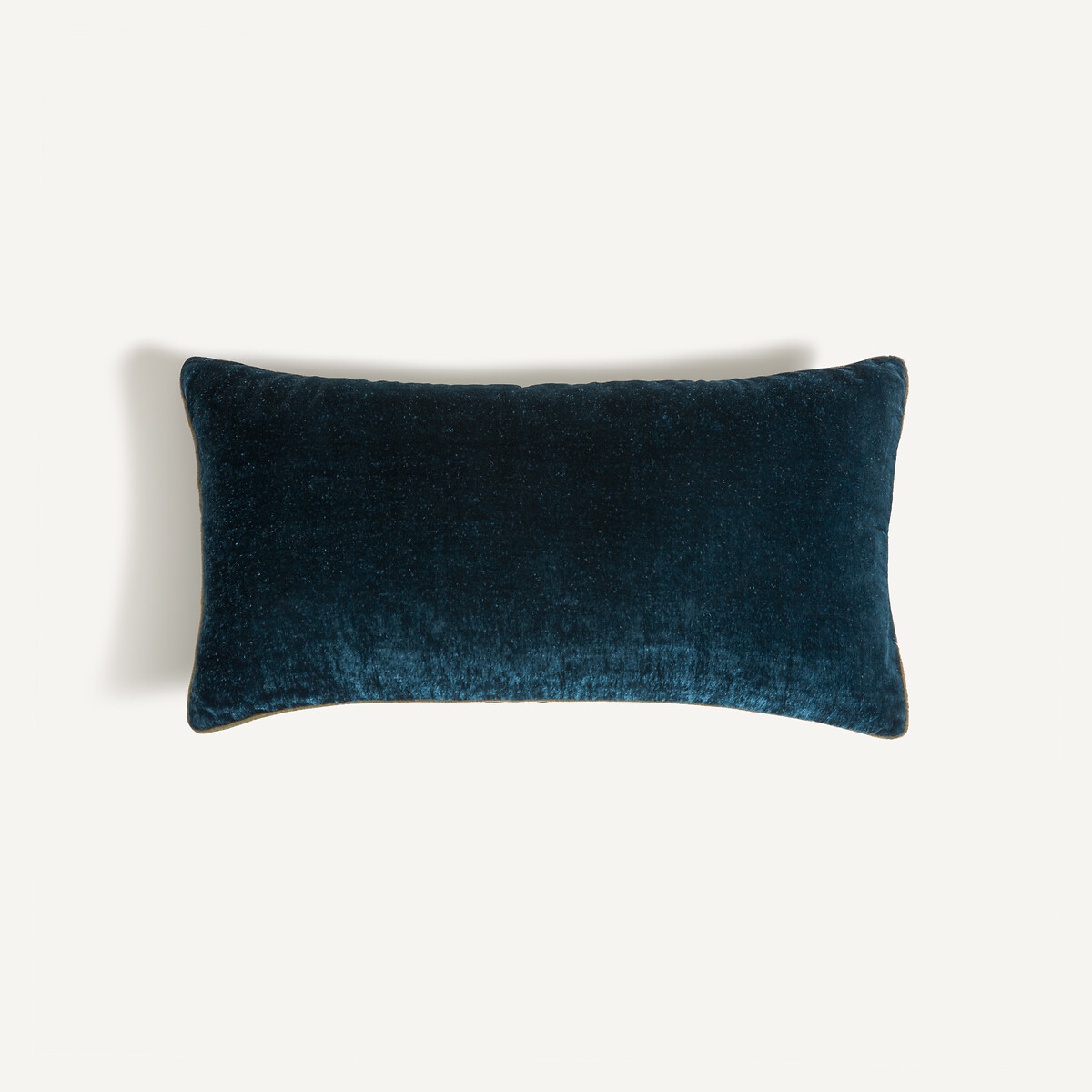 Coussin en panne de velours, Vezina bleu minéral, AM.PM