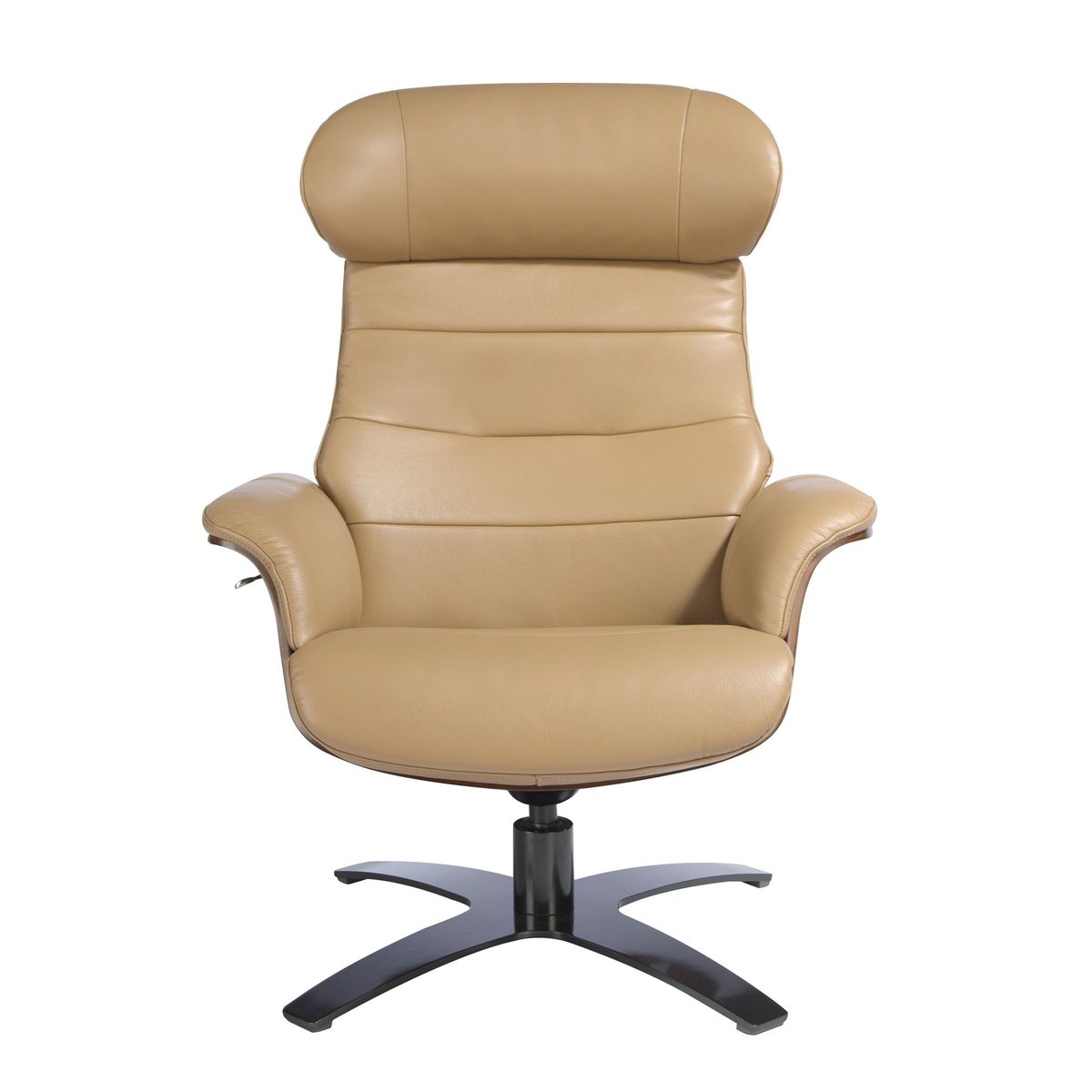 Fauteuil pivotant en cuir sable | gris anthracite, ANGEL CERDA