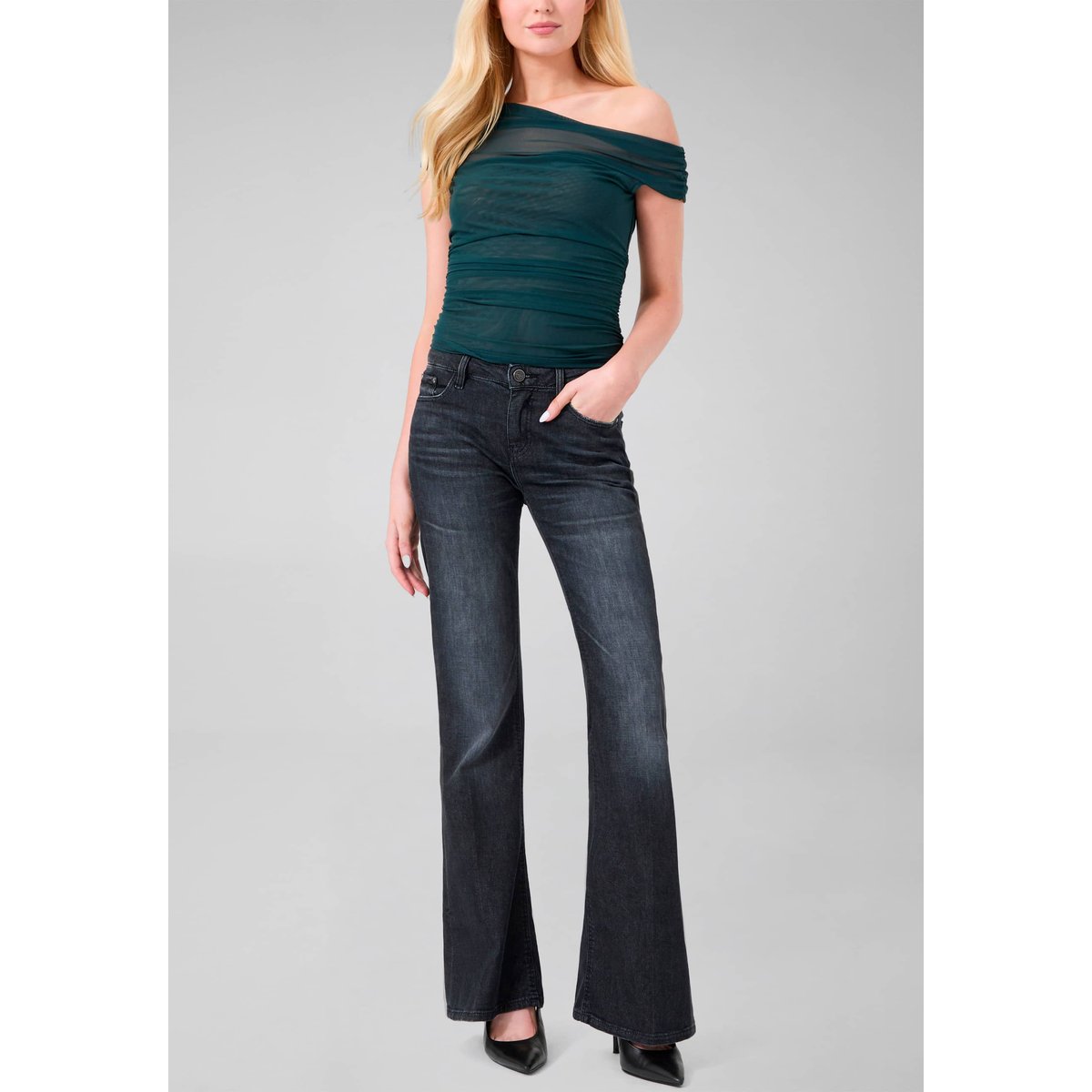 La B Jean Taille Basse noir, GUESS