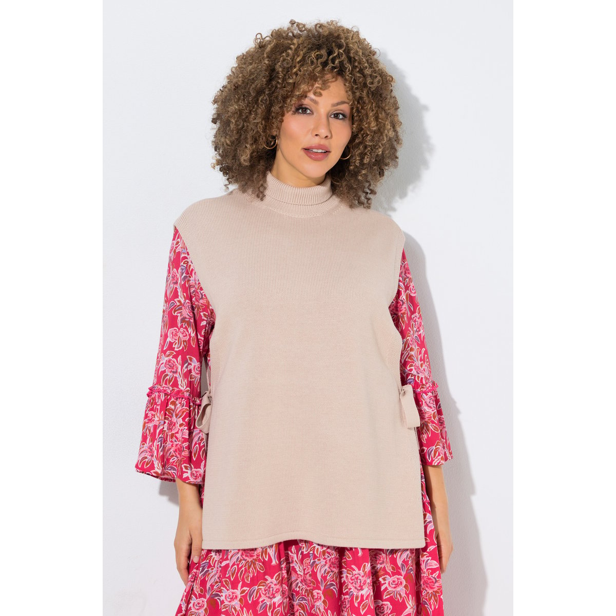 Pull sans manches beige mélangé, ULLA POPKEN