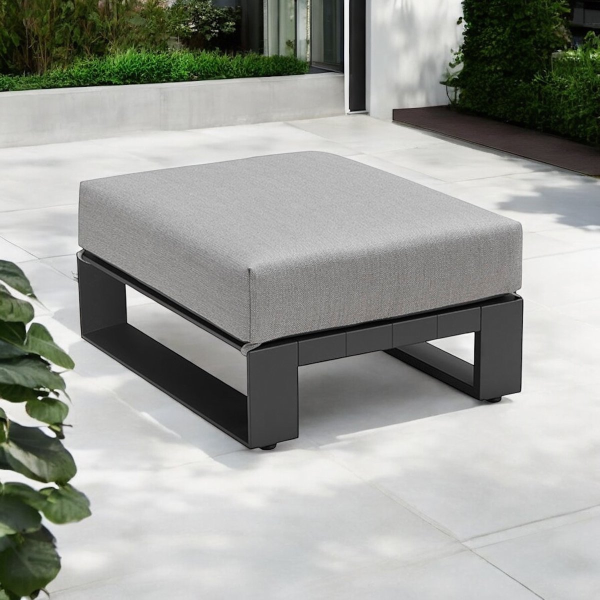 Pouf de jardin en aluminium, SOFY gris anthracite, AU JARDIN DE CHLOÉ