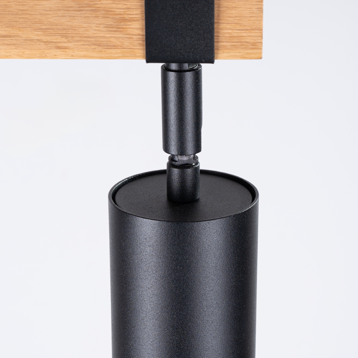 Plafonnier Acier Noir/Bois Naturel GU10 4 Fager noir, EDEN