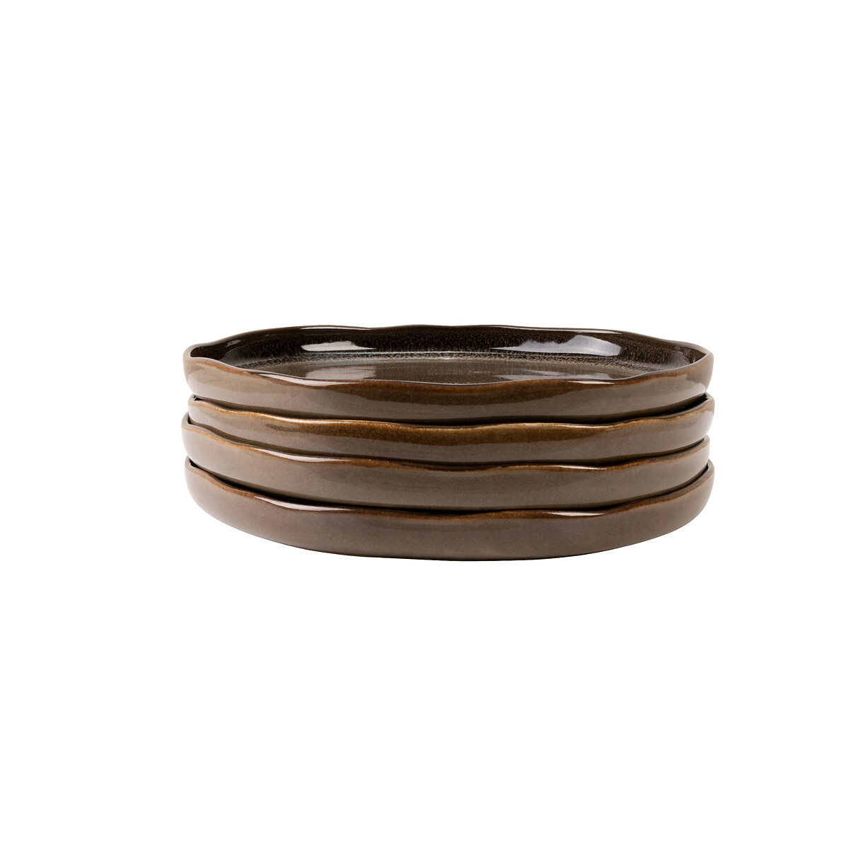 MADE.COM Set of 4 Vinnie Side Plates in Brown brown , MADE