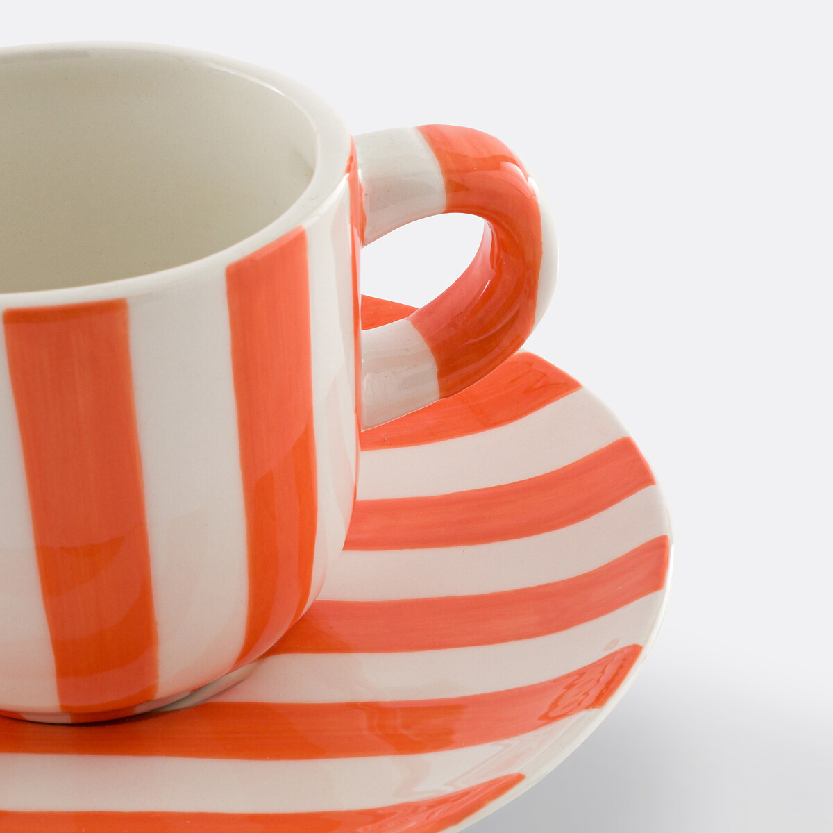 Set of 2 Darcy Dolomite Cups & Saucers coral, LA REDOUTE INTERIEURS