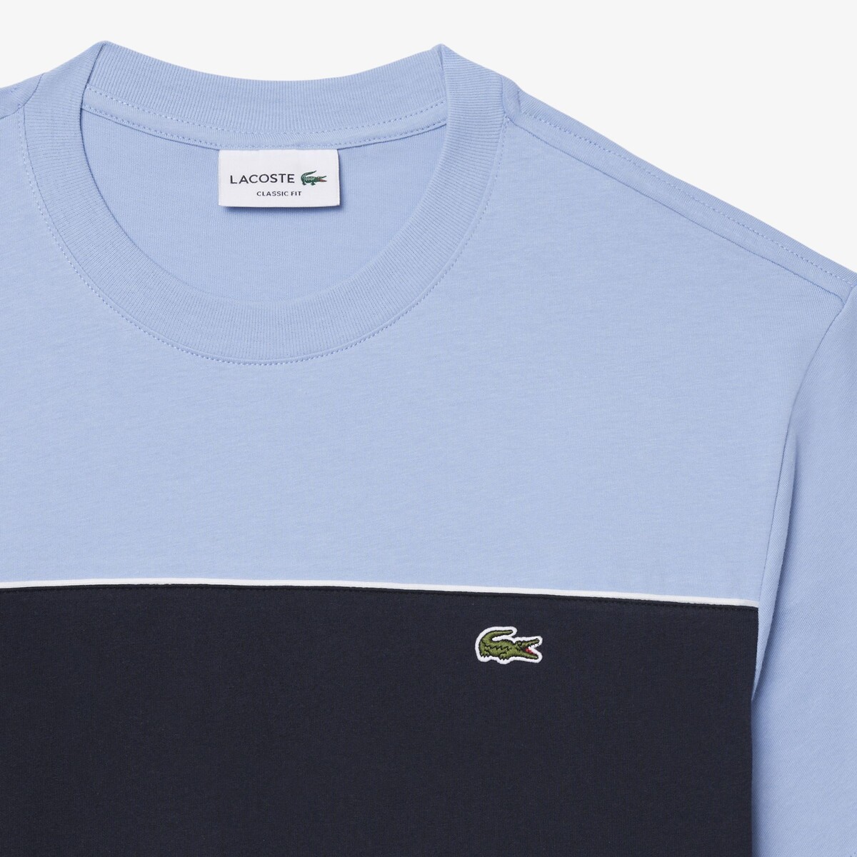 T-shirt color-block coton bleu-3pt, LACOSTE