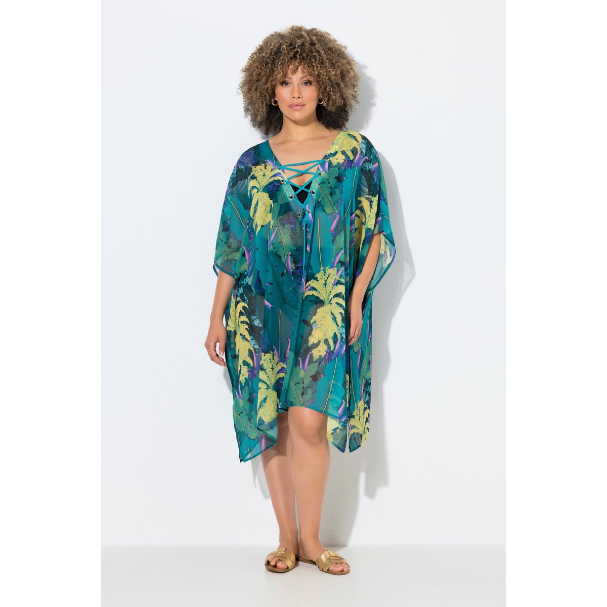 Tunique motif jungle vert turquoise, ULLA POPKEN