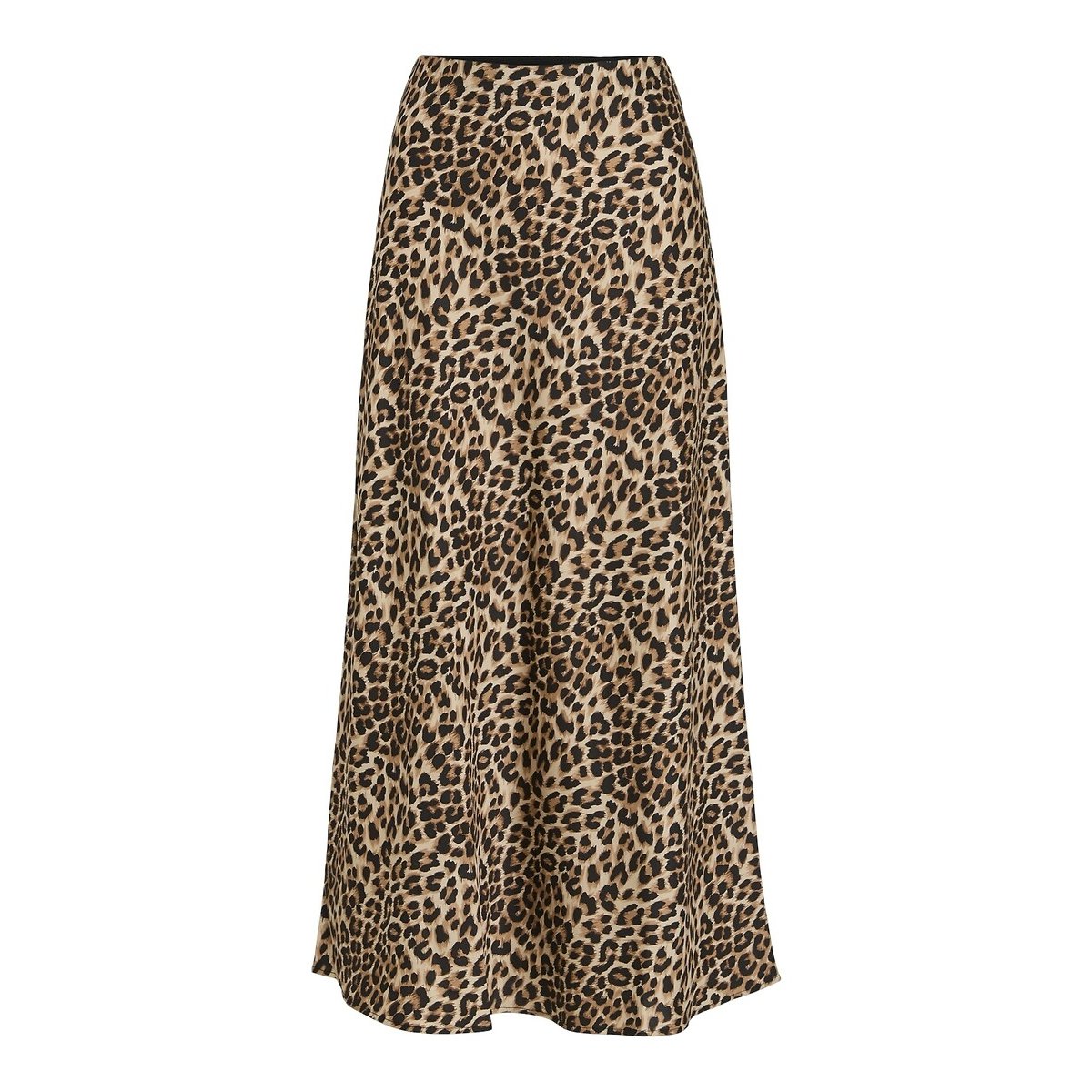 Leopard Print Satin Skirt with High Waist leopard print, VILA