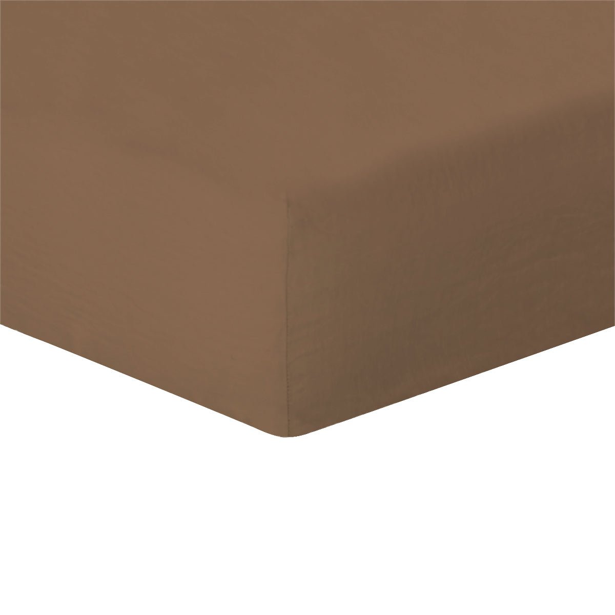 Drap housse lin lavé HORTENSE caramel, FEBRONIE