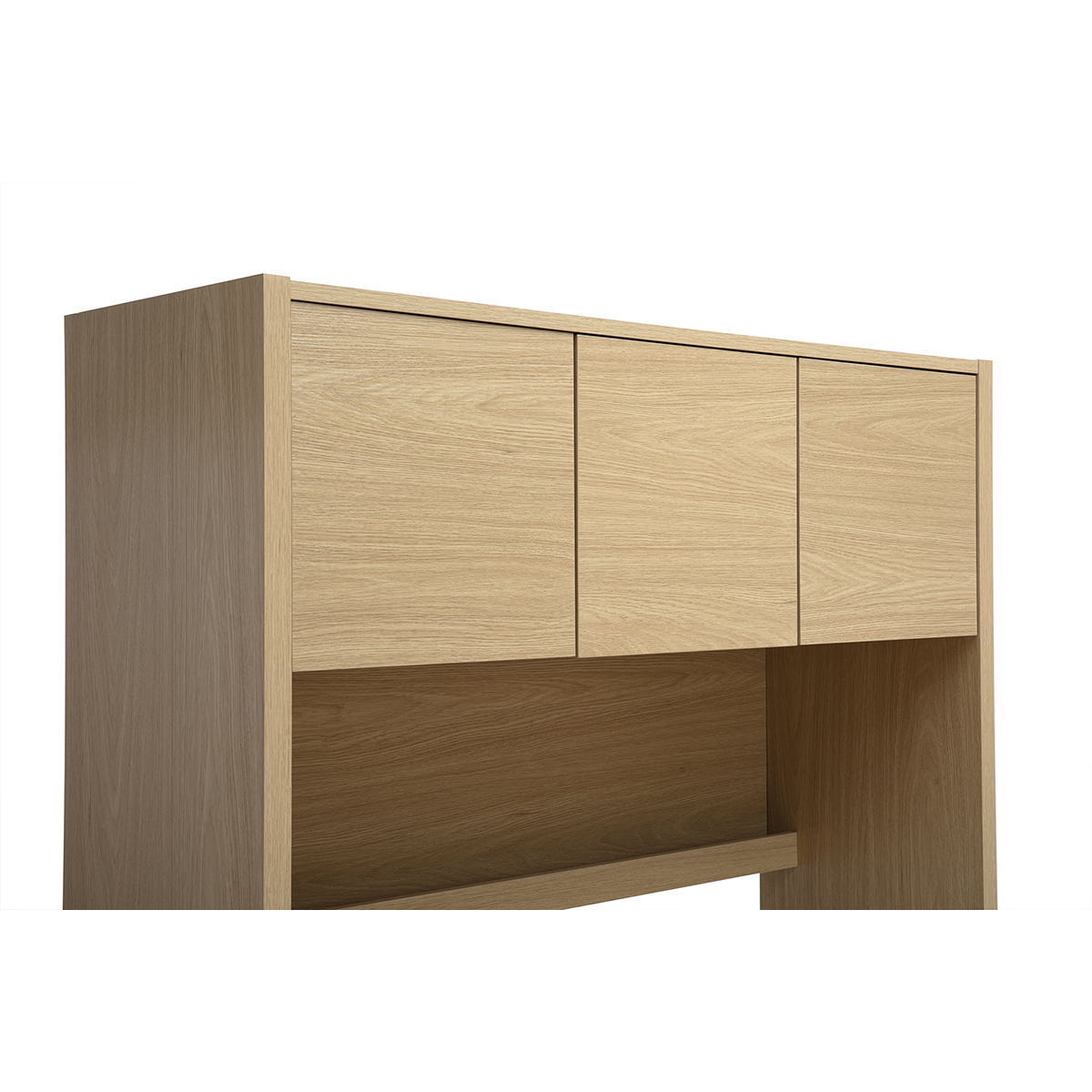 Bureau bibliothèque avec rangements finition bois clair chêne L115 cm WISSEM chêne clair, MILIBOO
