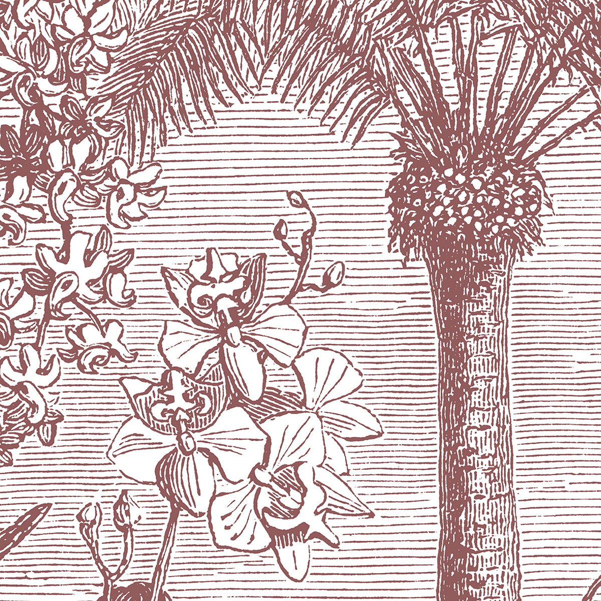 Papier peint panoramique Amabilis - motif botanique exotique 192x300 cm brun, LE PAPIERS DE NINON