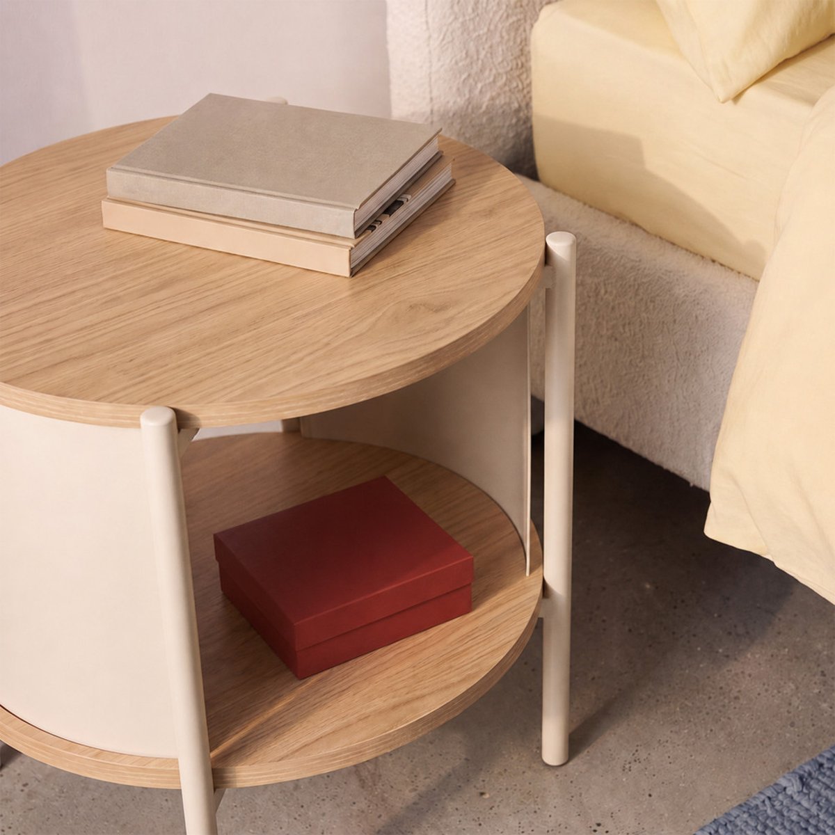 Table de chevet en bois et métal- PACO beige, DRAWER