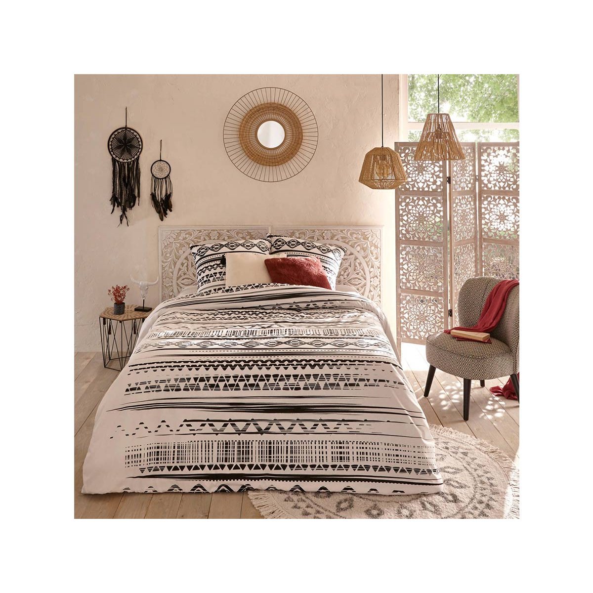 Suspension corde tressée JILY beige, ATMOSPHERA