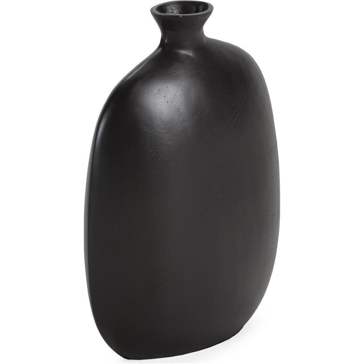 Vase sculptural en métal, Silhouette galbée bronze noirâtre, RECOLLECTION