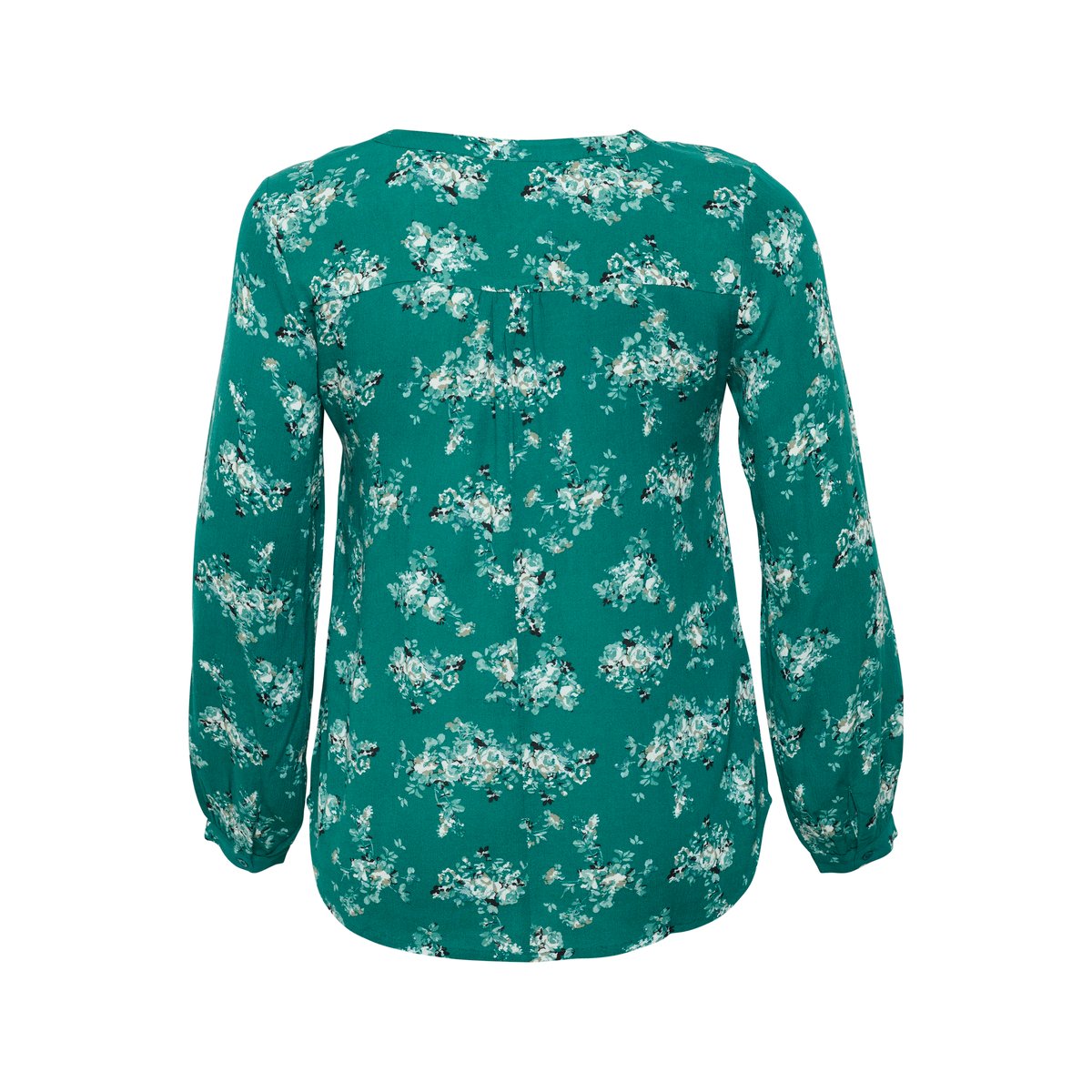 Blouse with long sleeve vert detailed flower print, KAFFE CURVE