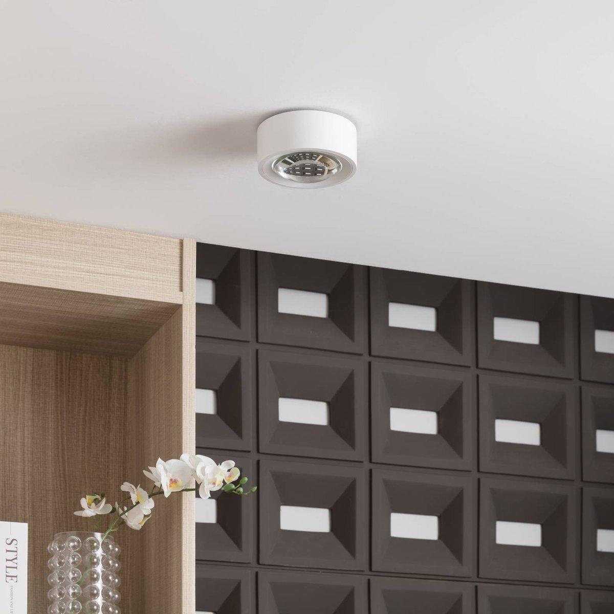 Plafonnier en aluminium moderneLED, Rotari blanc (ral 9003), ARCCHIO