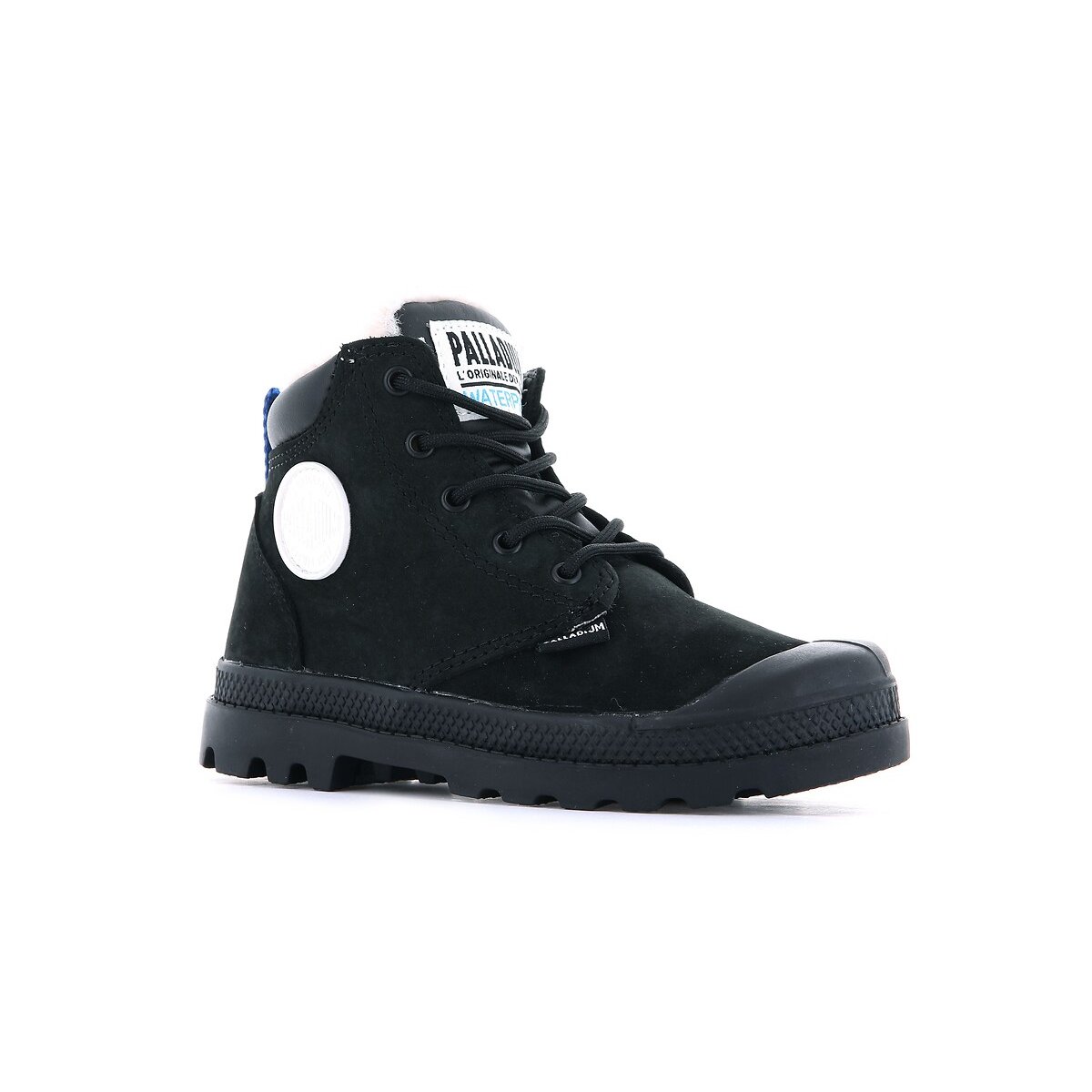 Kids Pampa Hi Cuff Waterproof Faux Fur Lined Ankle Boots black, PALLADIUM