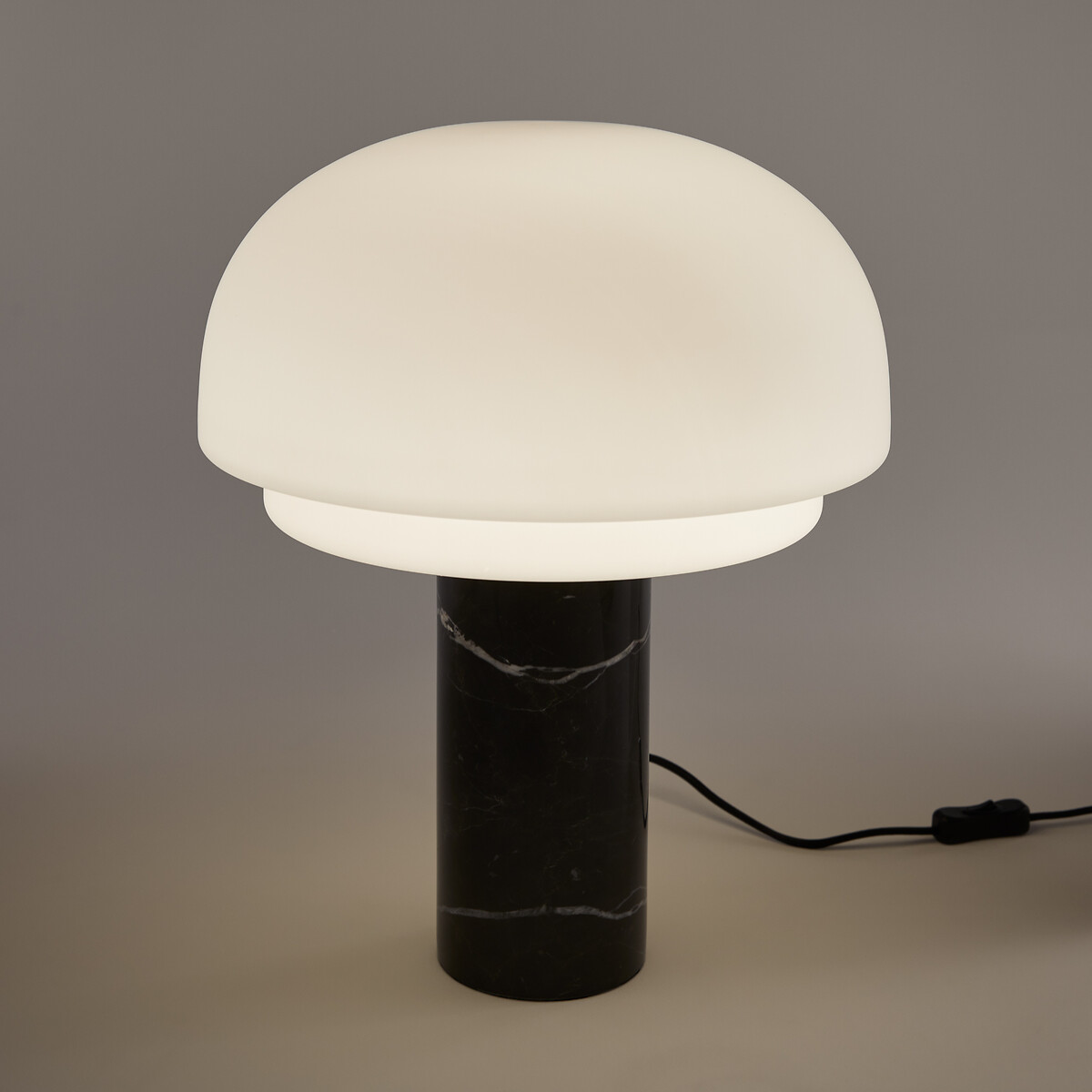 Lampada da tavolo, in opalina e marmo, altezza 43,1 cm, Agathilda nero , LA REDOUTE INTERIEURS