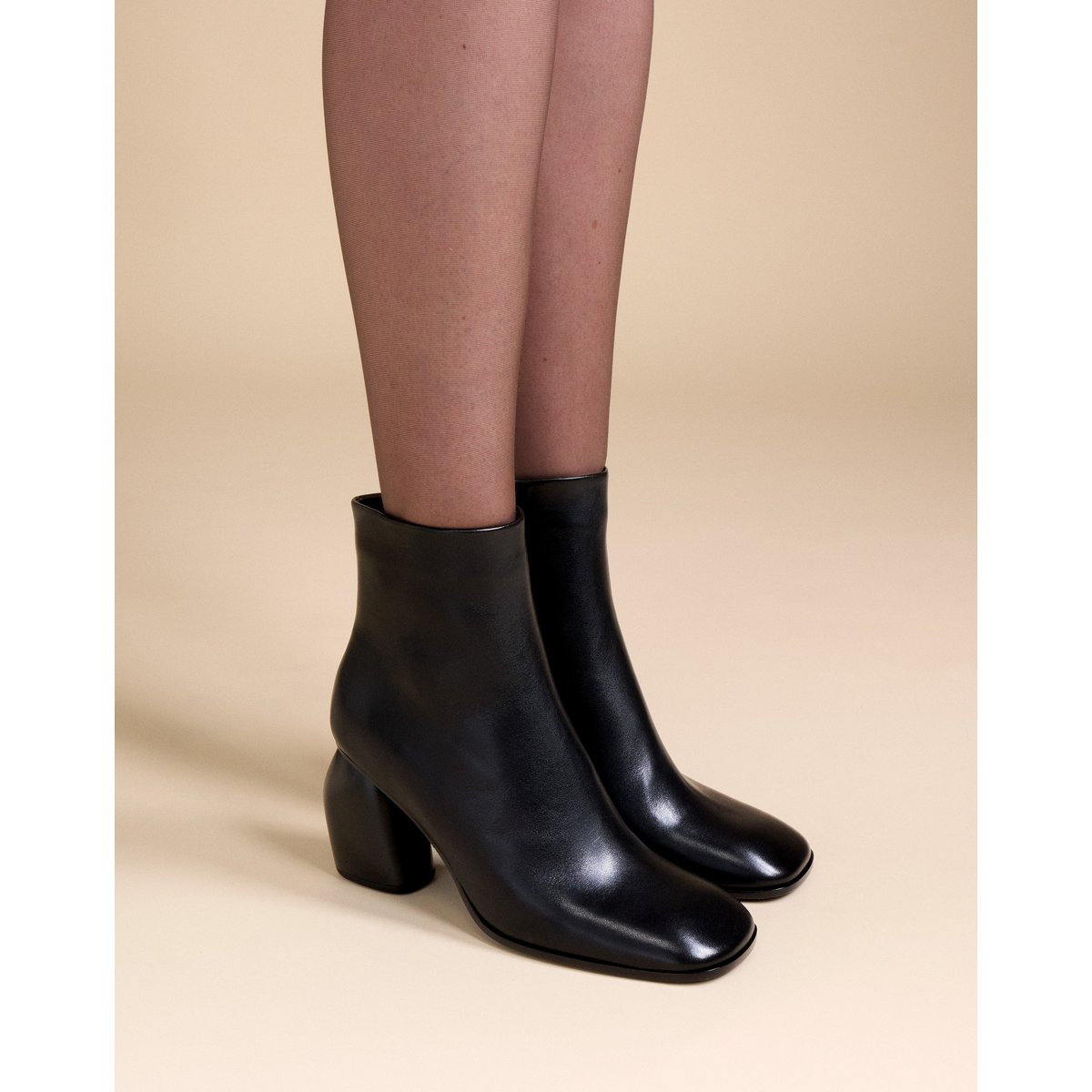 Bottines à bout carré RAMS noir, MI MAI