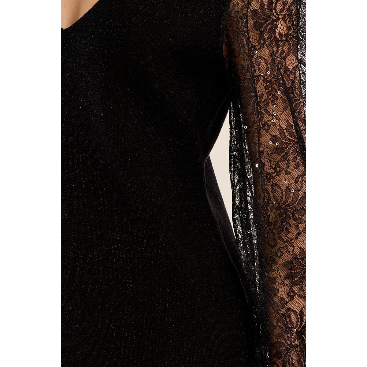 Robe manches en dentelle noir, MOLLY BRACKEN