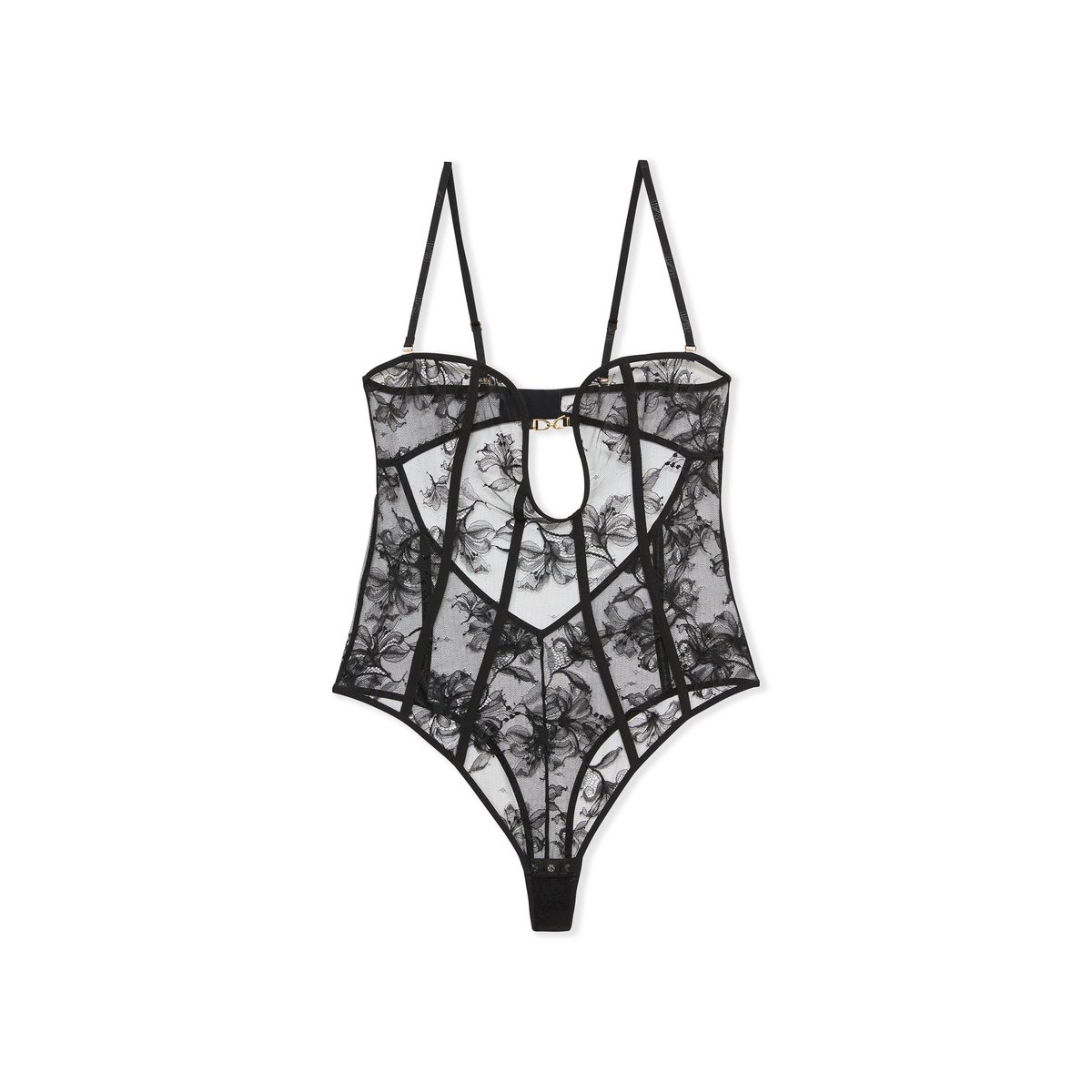 Body dos nu en dentelle CONSTELLATION noir, ETAM