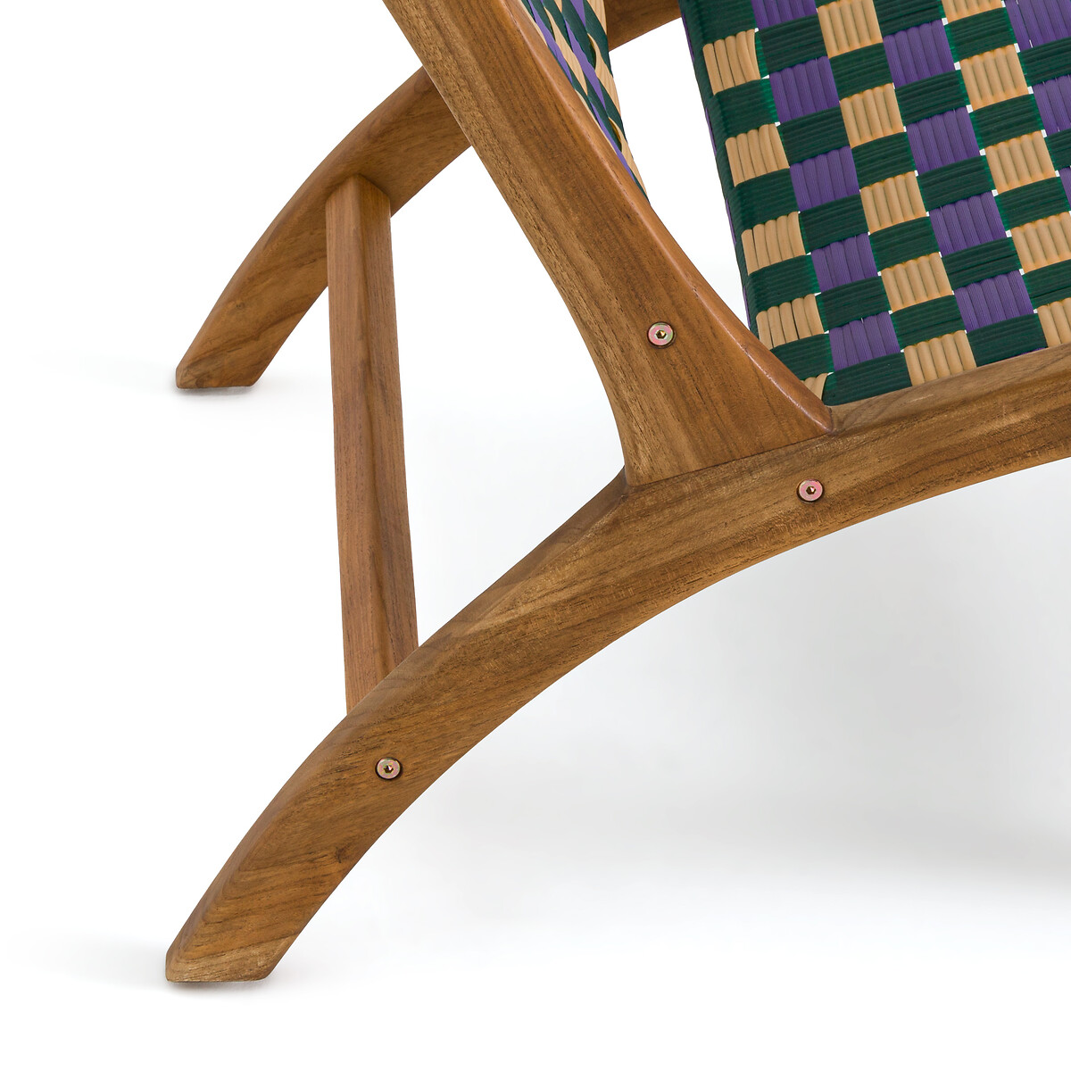 Fauteuil bas de jardin, BIANCA carreaux violet, LA REDOUTE INTERIEURS