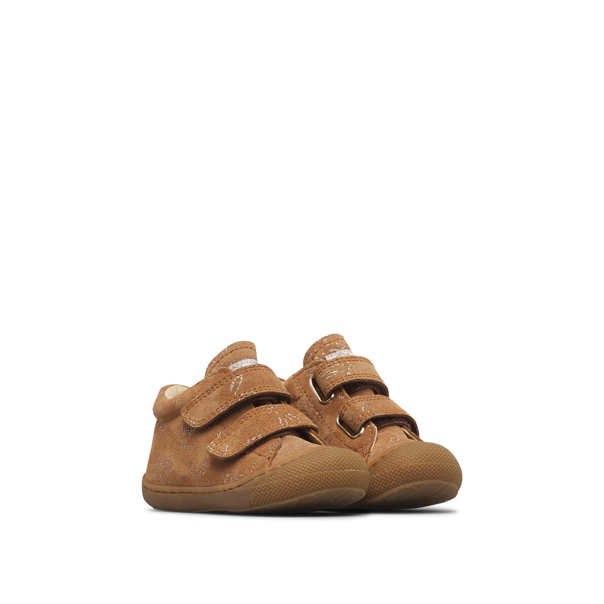 Chaussures premiers pas en suède COCOON VL marron-platine, NATURINO