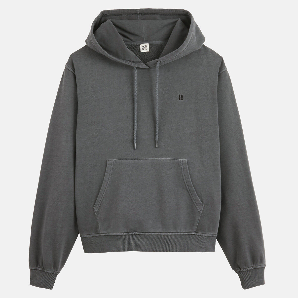 Sweat à capuche délavé gris, LA REDOUTE COLLECTIONS