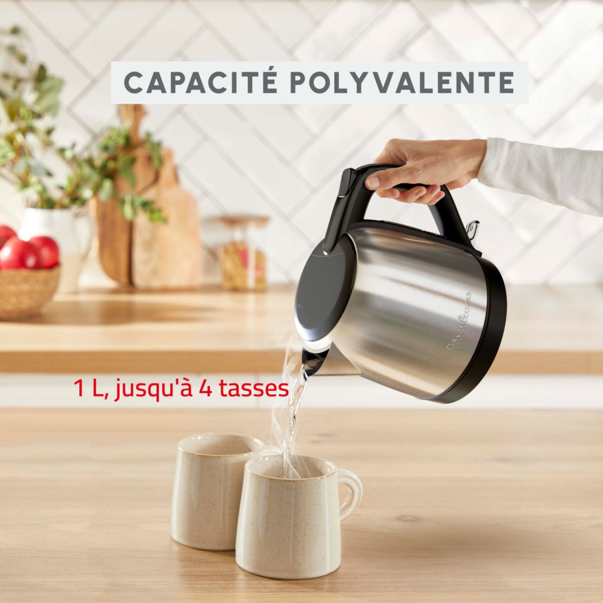 Bouilloire Subito Mini BY5S2DE0 acier, MOULINEX