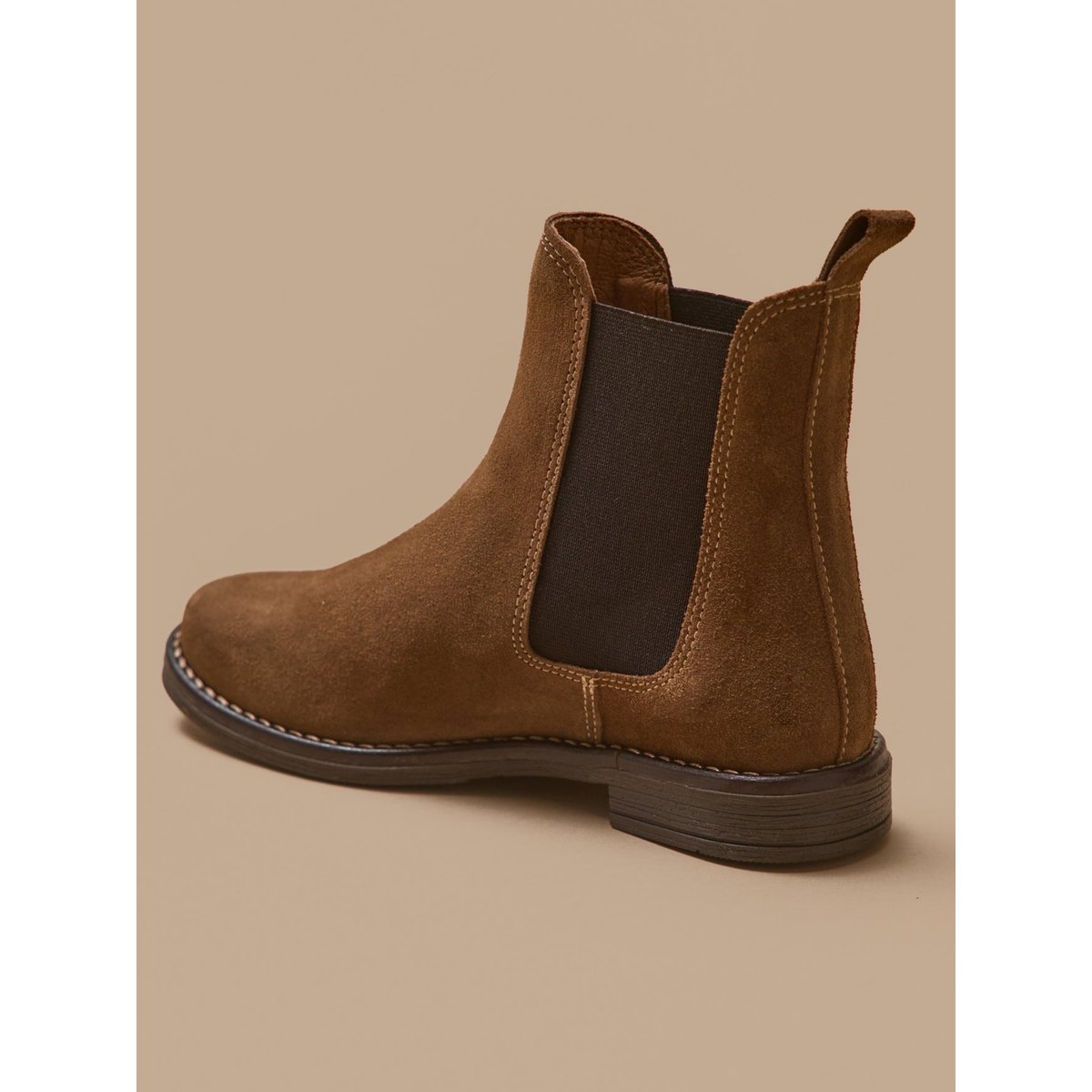Boots chelsea cuir suédé camel, CYRILLUS