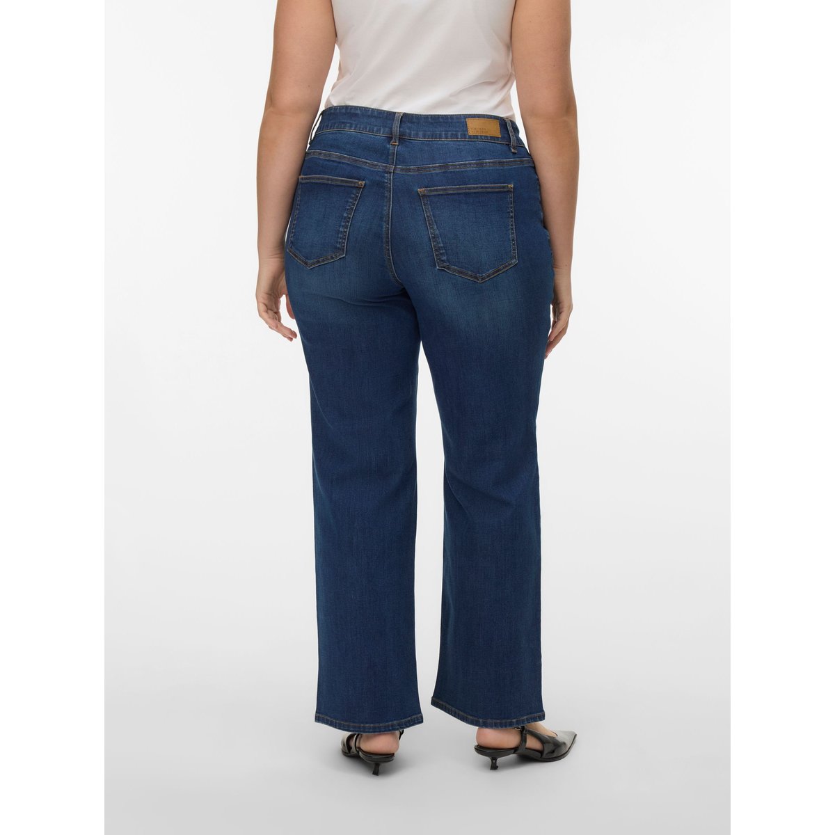 Jean À Coupe Large dark blue denim, VERO MODA