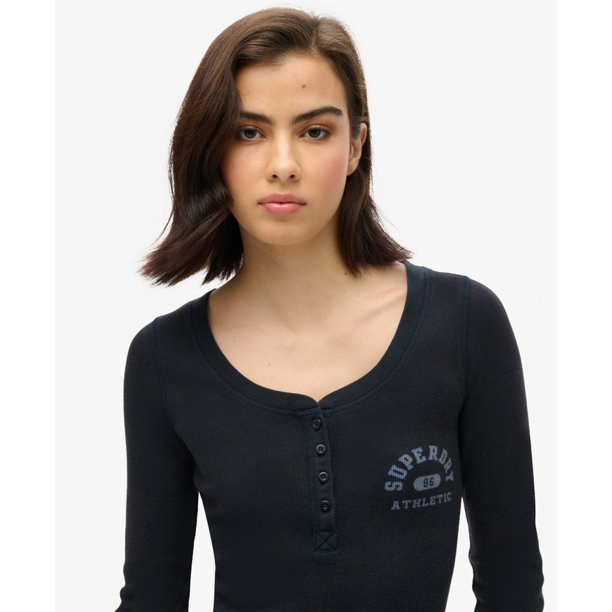 Chemise Athletic à Manches Longues bleu marine éclipse, SUPERDRY