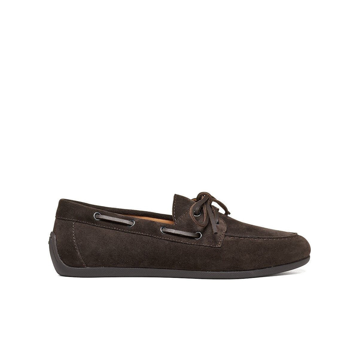 Chaussures bateau en cuir suédé, ADDISSE marron chocolat, GEOX