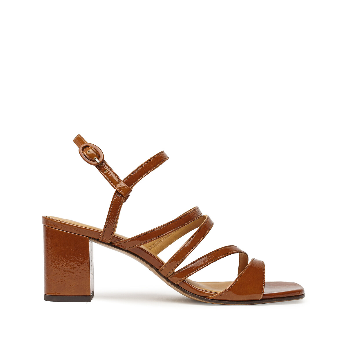 Sandales cuir velours talon haut beinta cognac Maison Minelli La Redoute
