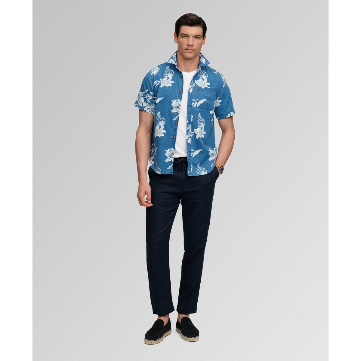 Chemise à manches courtes Vintage Loom indigo chrissy délavé, SUPERDRY