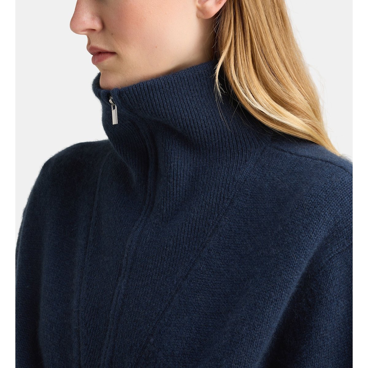 Pull droit floyd col camionneur cachemire bleu marine, GALERIES LAFAYETTE
