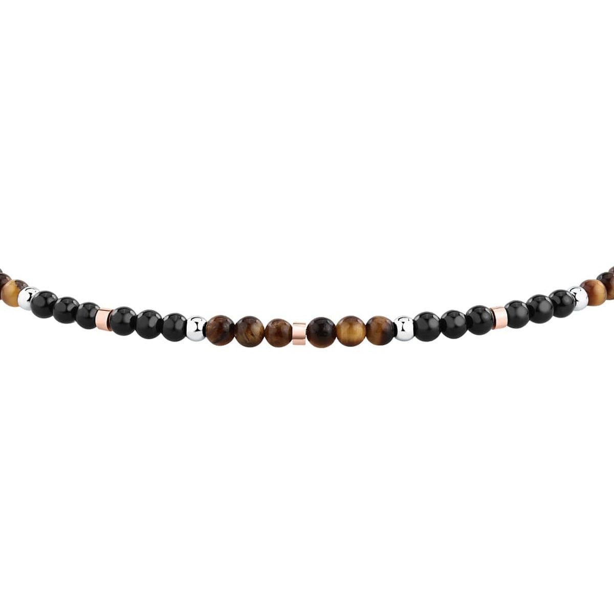 Bracelets en Onyx/oeil Du Tigre/steel/tiger Eye Stone et Onyx rose gold,stainless steel, MORELLATO