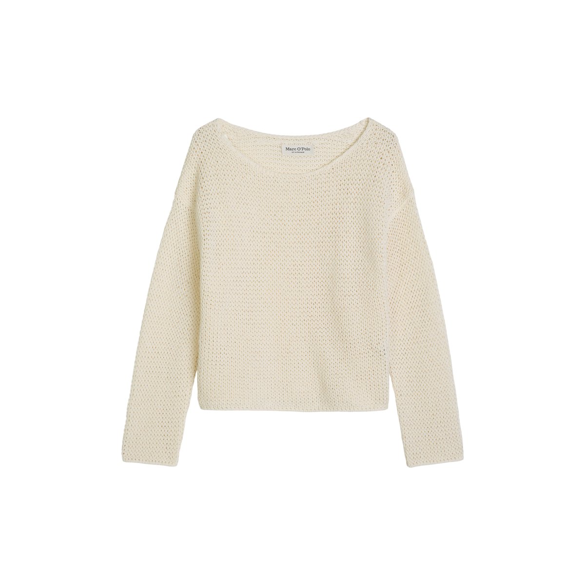 Pull en vrac en mélange de lin et de coton blanc naturel, MARC O'POLO