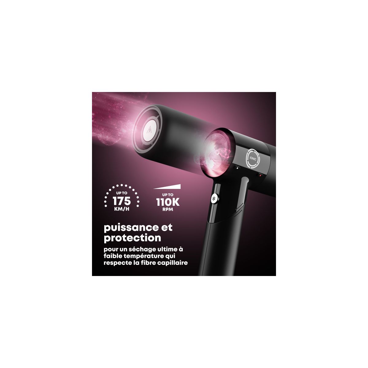Sèche cheveux professionnel Progloss Enigma révélation noir, REVAMP