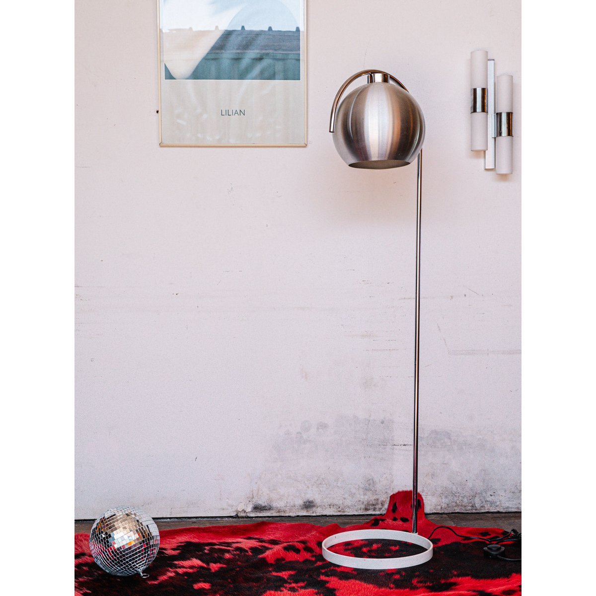 Lampadaire en métal Julien N°180 - Bon état gris, DEBONGOUT
