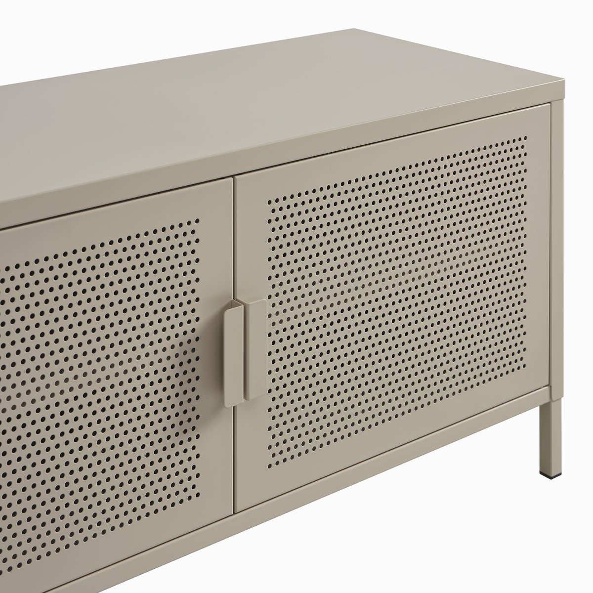 Meuble TV en acier 2 portes taupe, PANTONE