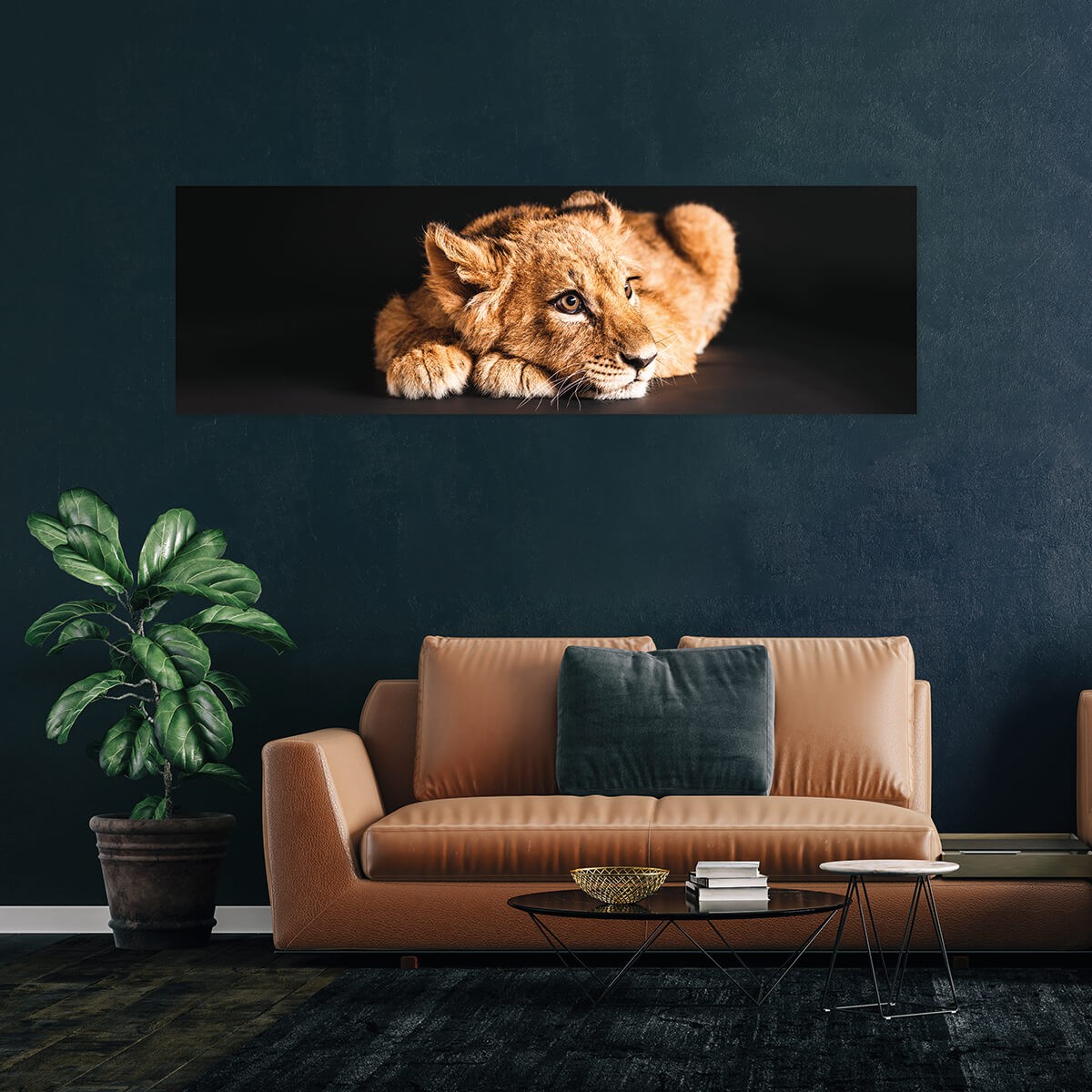 Tableau Mural Lionceau ANIMAUX tableaux sur toile-orange, CEANOTHE