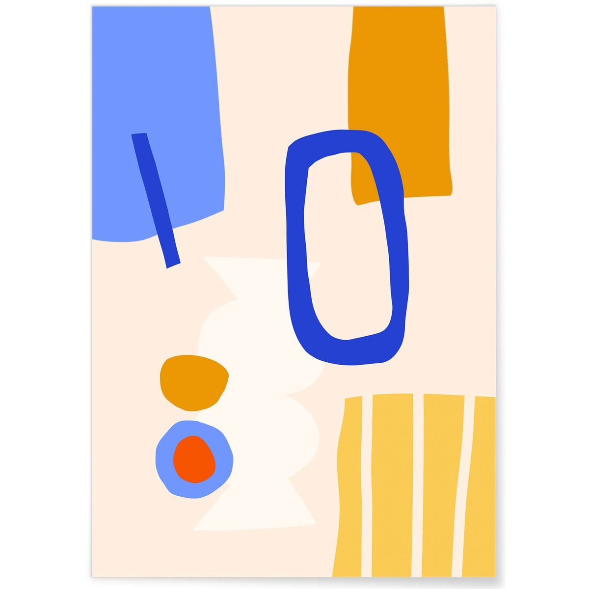 Affiche Abstrait 1 blanc, L'AFFICHERIE