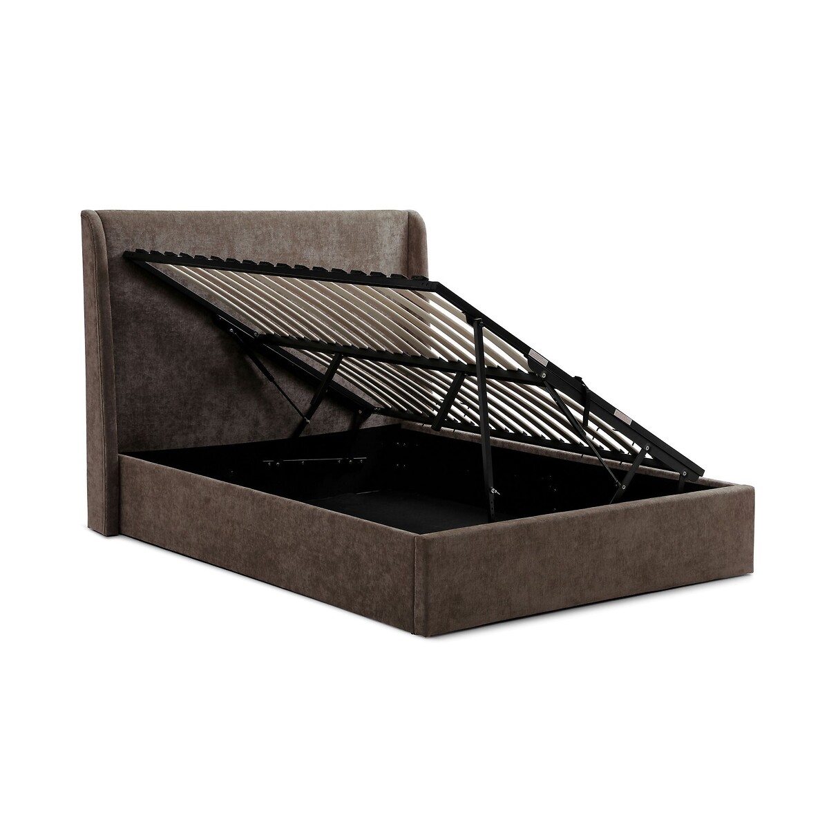 Austin Natural Herringbone Multi-Lift Ottoman Storage Bed mocha, ÉDITÉ