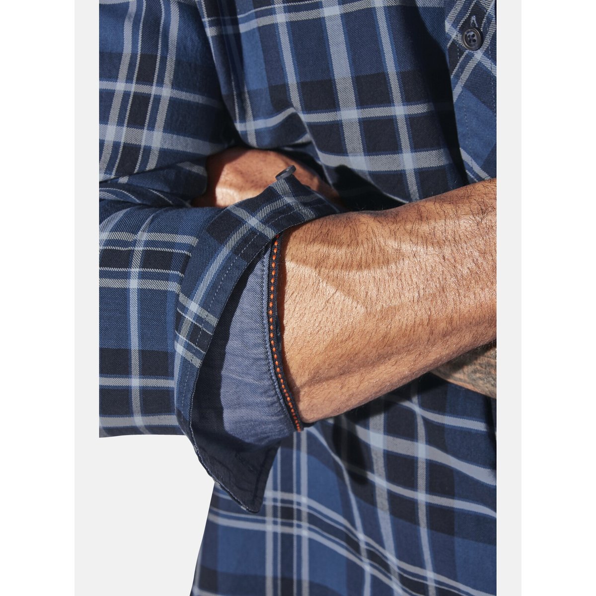 Chemise NORSEN bleu foncé à carreaux, JAN VANDERSTORM