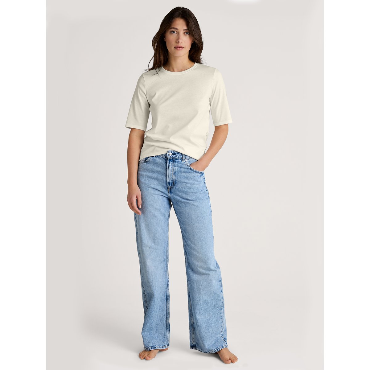 T-shirt manches courtes Coton FAVOURITES BEACH blanc étoilé, CALIDA